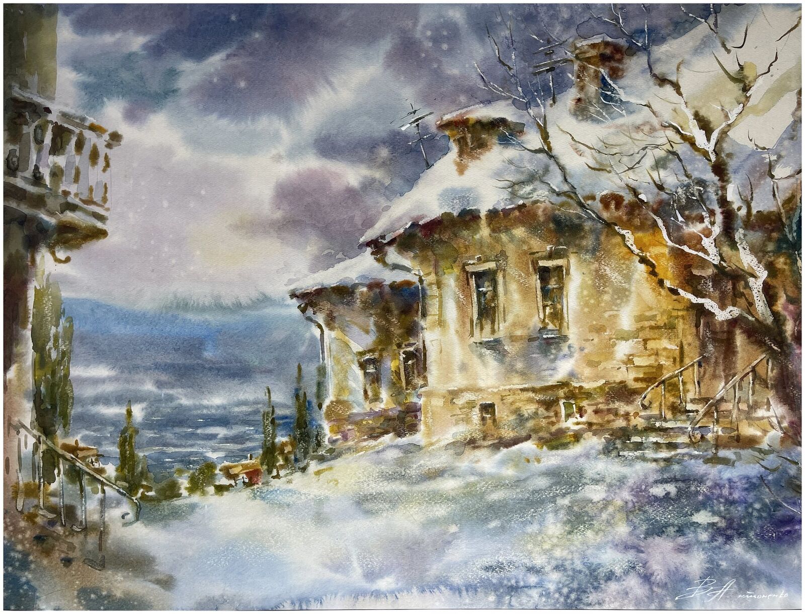 Дом на заснеженном берегу, работа № 92