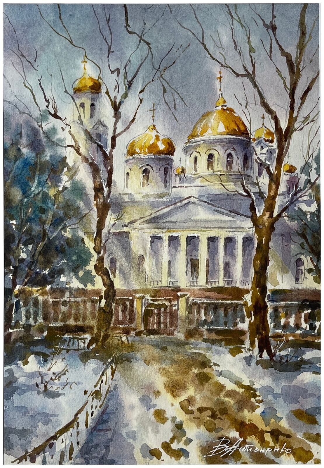 Собор в зимнем парке, работа № 121