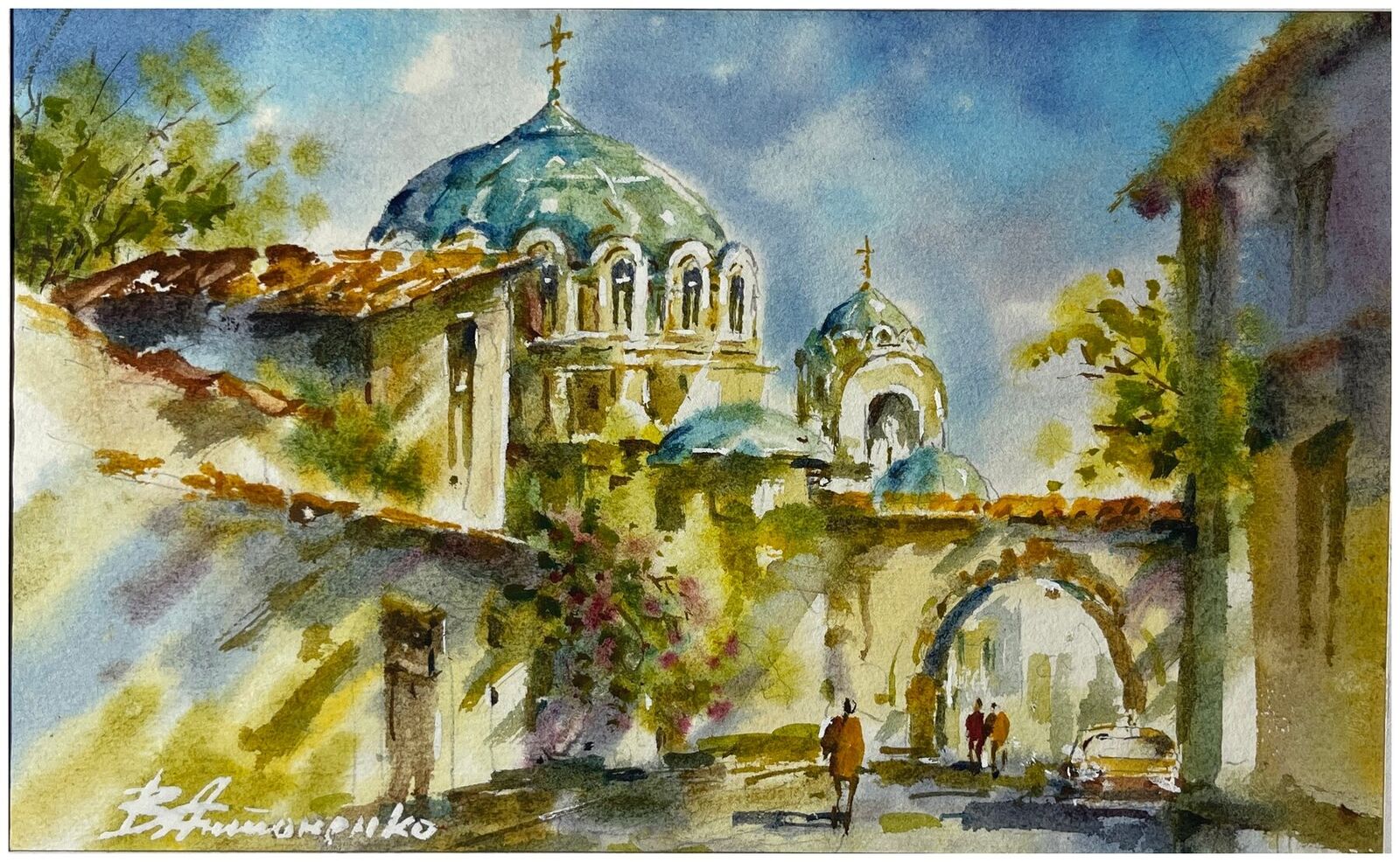 Монастырский двор в зелени, работа № 371